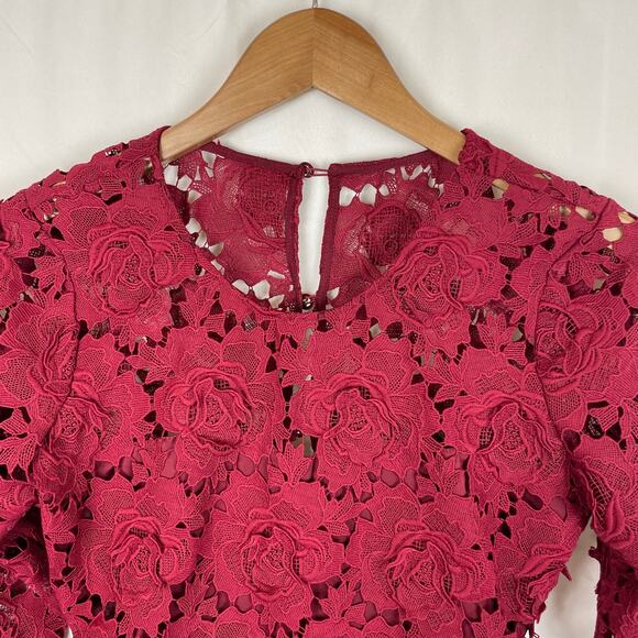 Lovers + Friends Women's Peony Romper 3" Inseam Burgandy Wine Red Size S - Picture 2 of 9